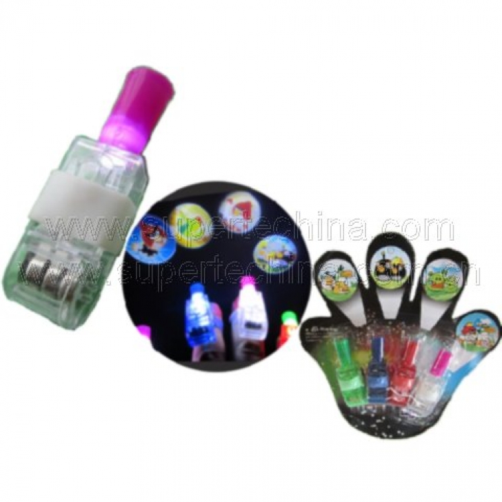 LED multi-colour projection flashing finger light